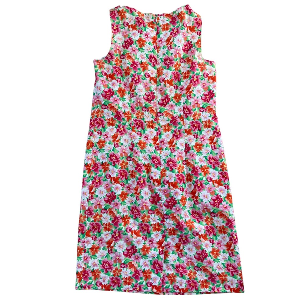 Victoria Holley Vintage Floral Maxi Dress 90s Cottagecore 6 Pink Orange Shift